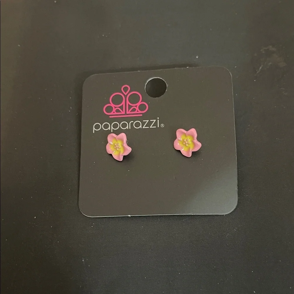 Paparazzi Pink Blossom Kids Earrings